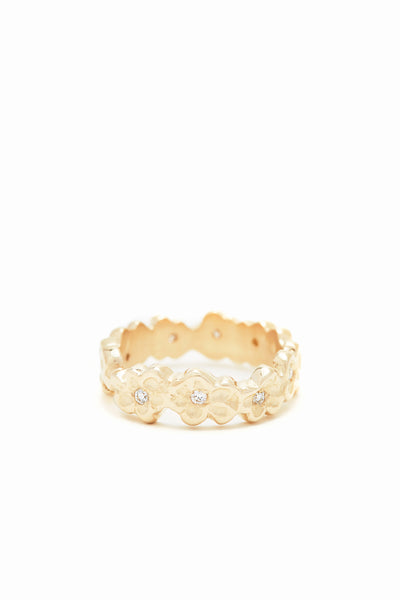 Eternity Forget Me Not Ring 14K Yellow Gold