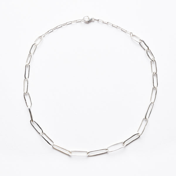 Sterling Silver Elongated Rectangle Link Chain